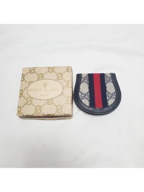 VINTAGE GUCCI Accessory Collection Coin Purse - Blue GG Supreme